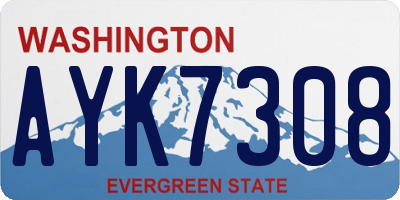 WA license plate AYK7308