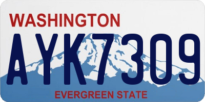 WA license plate AYK7309