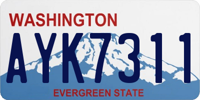 WA license plate AYK7311