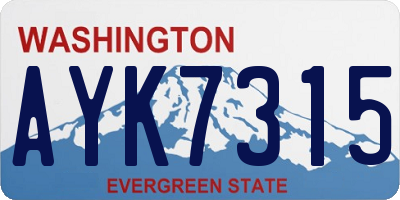 WA license plate AYK7315