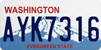 WA license plate AYK7316