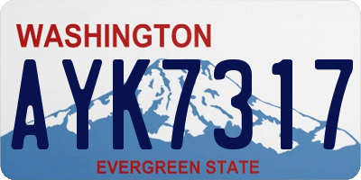 WA license plate AYK7317