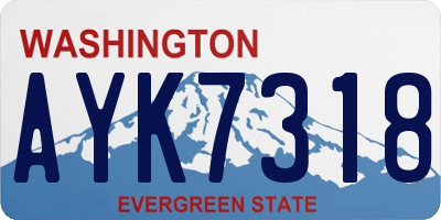 WA license plate AYK7318
