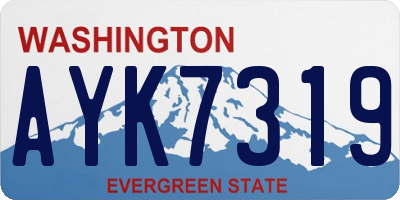 WA license plate AYK7319