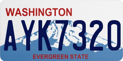WA license plate AYK7320