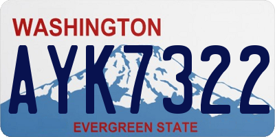 WA license plate AYK7322