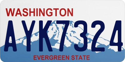 WA license plate AYK7324