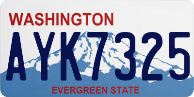 WA license plate AYK7325