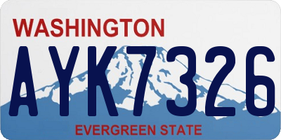 WA license plate AYK7326