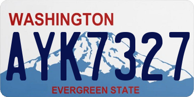 WA license plate AYK7327