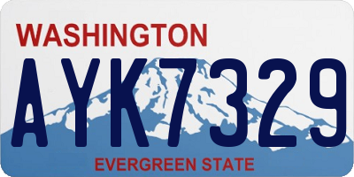 WA license plate AYK7329