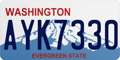 WA license plate AYK7330