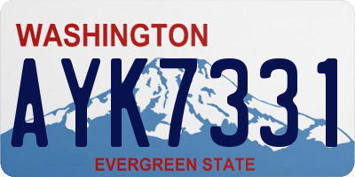 WA license plate AYK7331