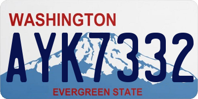 WA license plate AYK7332