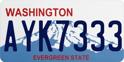 WA license plate AYK7333