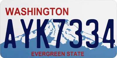 WA license plate AYK7334