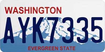 WA license plate AYK7335