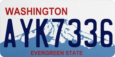 WA license plate AYK7336