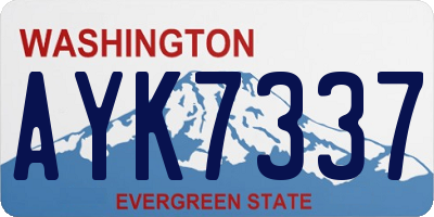 WA license plate AYK7337