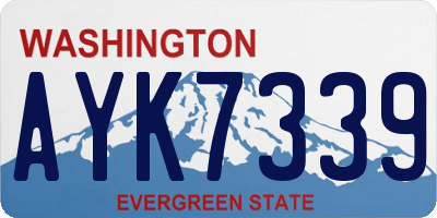 WA license plate AYK7339