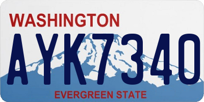 WA license plate AYK7340