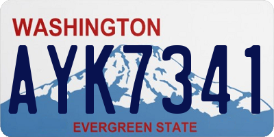 WA license plate AYK7341