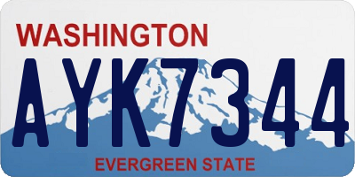 WA license plate AYK7344