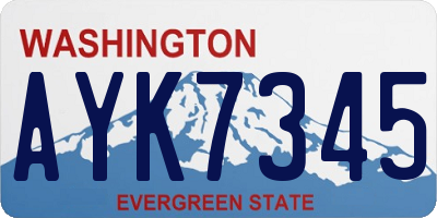 WA license plate AYK7345