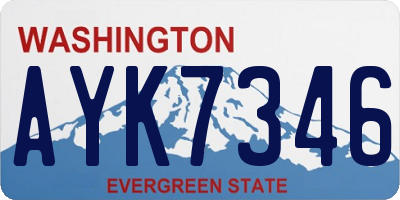 WA license plate AYK7346