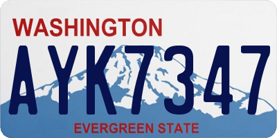 WA license plate AYK7347