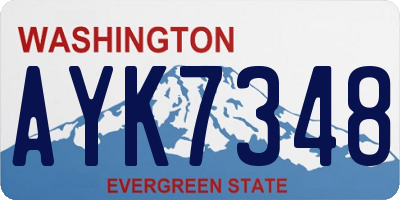 WA license plate AYK7348