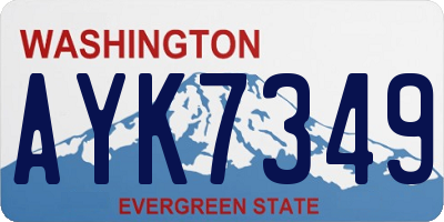 WA license plate AYK7349