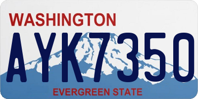 WA license plate AYK7350