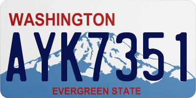 WA license plate AYK7351