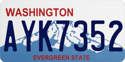 WA license plate AYK7352