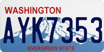 WA license plate AYK7353