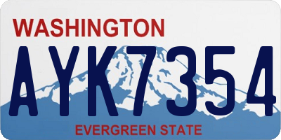 WA license plate AYK7354