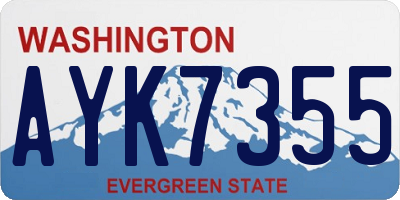 WA license plate AYK7355
