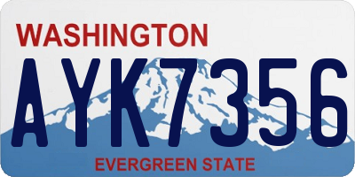 WA license plate AYK7356
