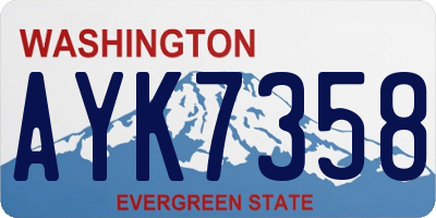 WA license plate AYK7358
