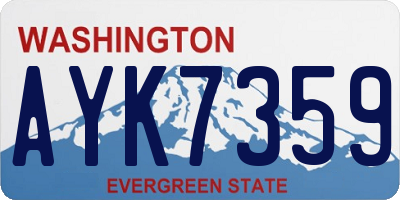 WA license plate AYK7359