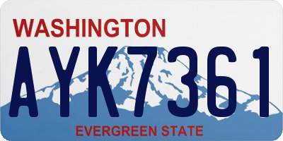 WA license plate AYK7361