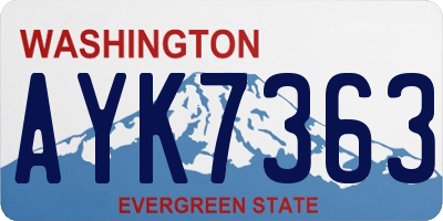 WA license plate AYK7363