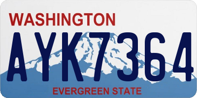 WA license plate AYK7364