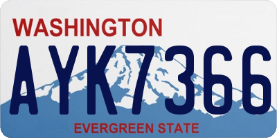 WA license plate AYK7366