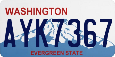 WA license plate AYK7367
