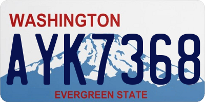 WA license plate AYK7368