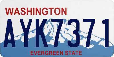 WA license plate AYK7371