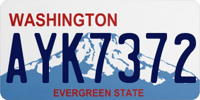 WA license plate AYK7372