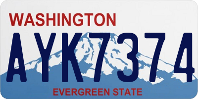 WA license plate AYK7374
